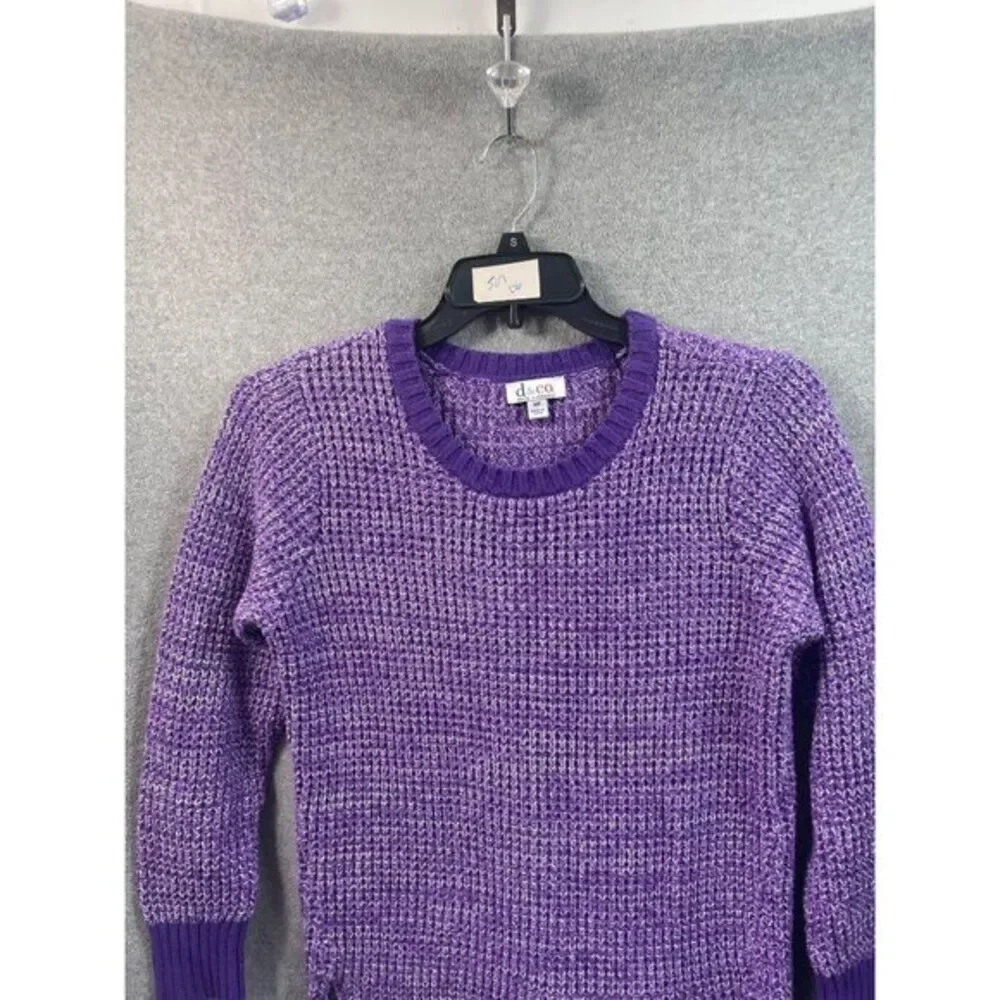 Purple Knit Zip‑Detail Sweater | Minimalist Cozy Aesthetic | D&Co Size S